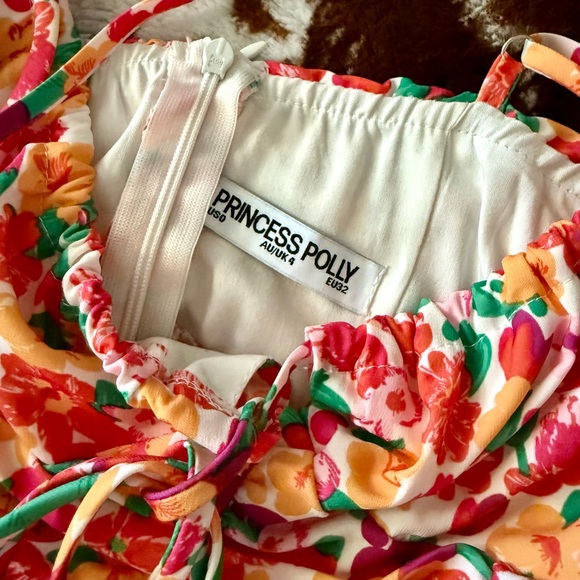 Princess Polly PETITE Barrett Mini Dress Multi Floral - Picture 3 of 8